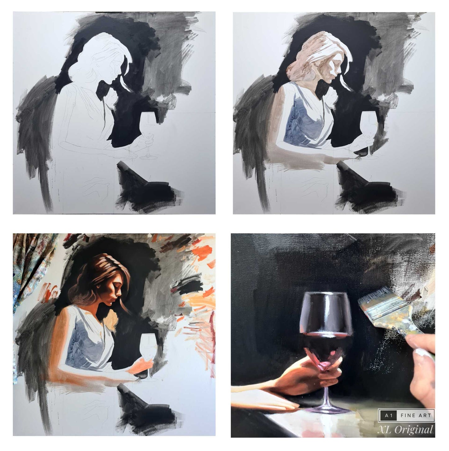 A Glass of Red (XL Original Painting) 🔴